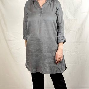 Gray linen cami dress